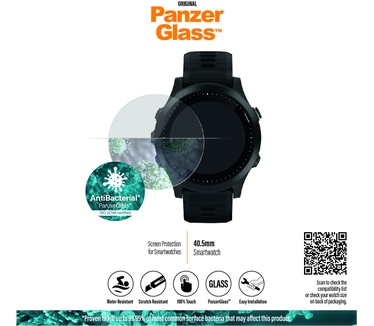 PanzerGlass 3615 (SmartWatch 40.5 mm\n - Garmin Forerunner 235\n - Garmin Fenix 6X Pro\n - Garmin Fenix 6X Pro Sapphire\n - Polar Vantage V\n - Fossil Q Explorist Gem 4.)