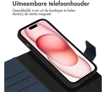 Accezz Premium Leather 2 in 1 Wallet Bookcase iPhone 15 - Donkerblauw