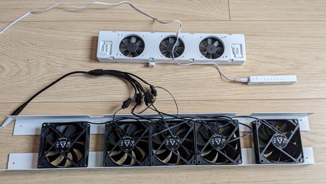 Zelfbouw DBE 92mm ventilators naast kant-en-klare set