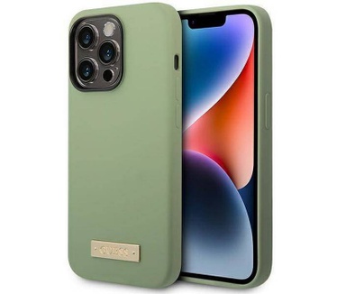 Guess Silicone MagSafe Back Case iPhone 14 Pro Max (6.7") - Kaki Groen