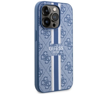 Guess 4G Printed Stripe Back Case iPhone 14 Pro Max (6.7") Blauw Blauw