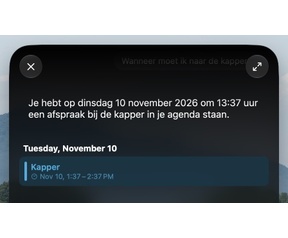 Siri AI: Agenda doorzoeken