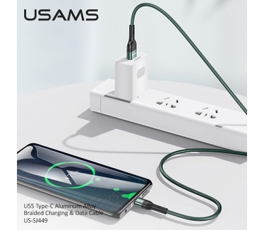 Usams U55 Gevlochten USB Type-C Kabel (100cm) - Groen