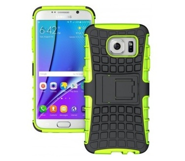 qMust Samsung Galaxy S7 Edge Rugged Hybrid Case - Dual Protection - Green