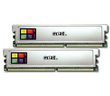 256MB x 2 (512MB) PC4000 DDR, CL2.5 (GeIL, GL5124000DC)