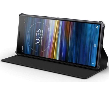 Sony Xperia PU Leather Book Stand Case - Xperia 10 Plus - Zwart  Zwart