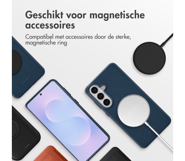 Accezz MagSafe Leather Backcover Samsung Galaxy S26 Plus - Nightfall Blue
