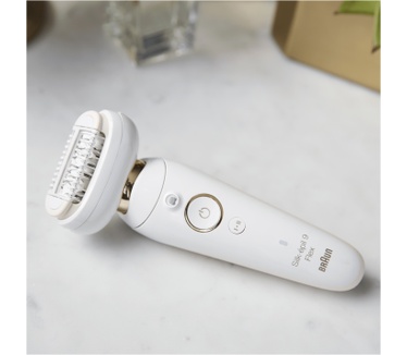 Braun Silk-épil 9 Flex 9-001 - Epilator Met Flexibele Kop Makkelijker Ontharen, Wit/Goud