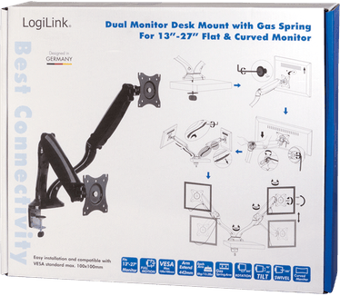 LogiLink Dual monitor desk mount 13&#8211;27"