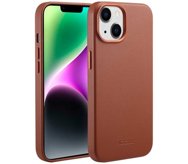 Accezz MagSafe Leather Backcover iPhone 14 - Bruin