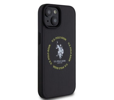 U.S. Polo Printed Round Back Cover - iPhone 15 (6.1") - Zwart Zwart