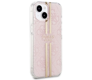 Guess 4G Gold Stripe Back Case - Apple iPhone 15 (6.1") - Roze Roze