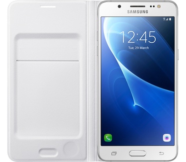Samsung Galaxy J5 (2016) Flip Wallet - White (Galaxy J5(2016)) Zwart