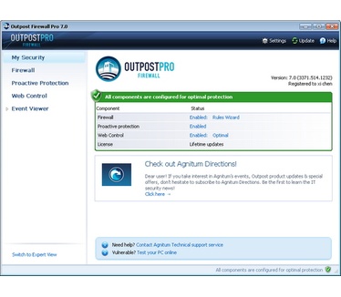Outpost Firewall Pro 7 screenshot (481 pix)