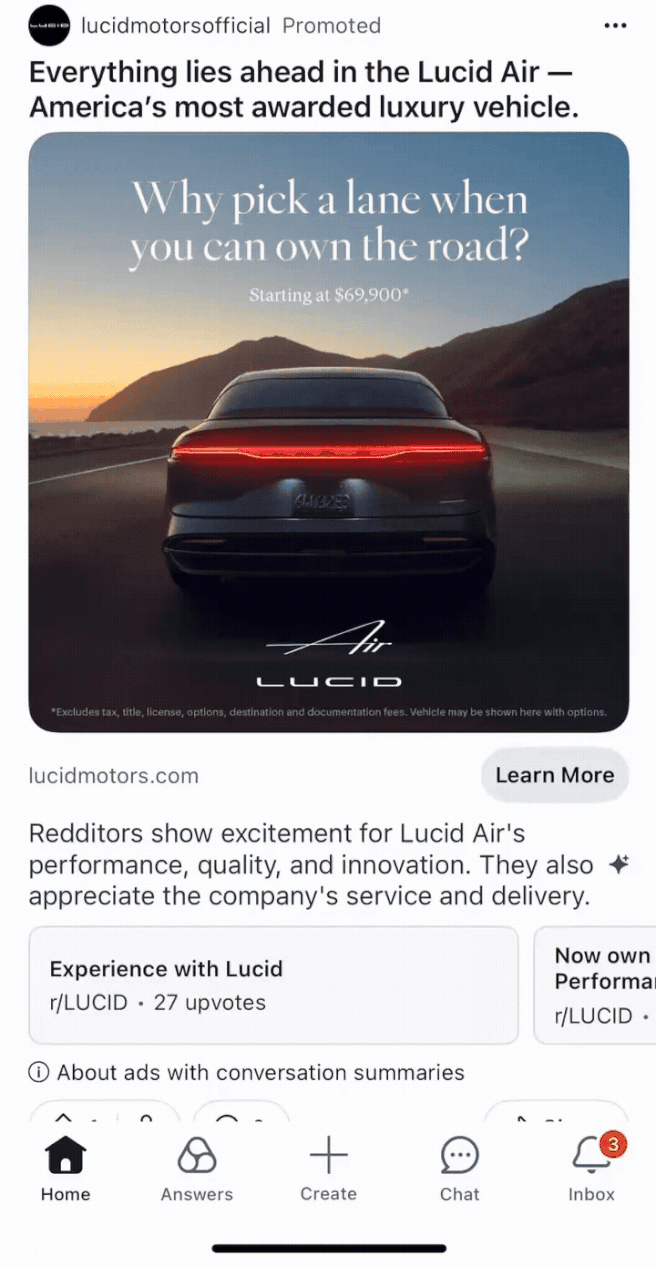 Reddit advertentie