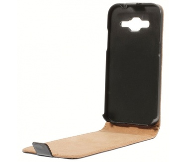 qMust Samsung Galaxy Core Prime Classic Flip Cover - hoesje met magneet sluiting - zwart