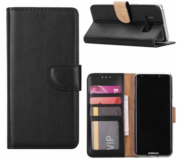Luxe Lederen Bookcase hoesje voor de Samsung Galaxy S8 - Zwart (Samsung Galaxy S8) Zwart