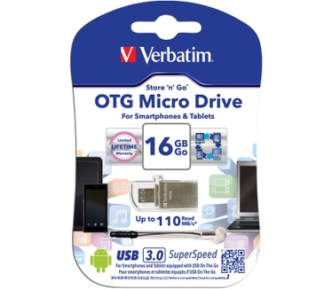Verbatim Store 'n' Go OTG Micro Drive 16GB Aluminium