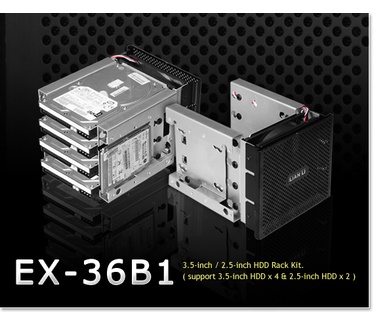 Lian Li EX-36B1 6 in 3 HDD-Rack - black