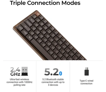 Keychron K3 Max QMK Wireless Custom Mechanical Keyboard - All-Wood Special Edition