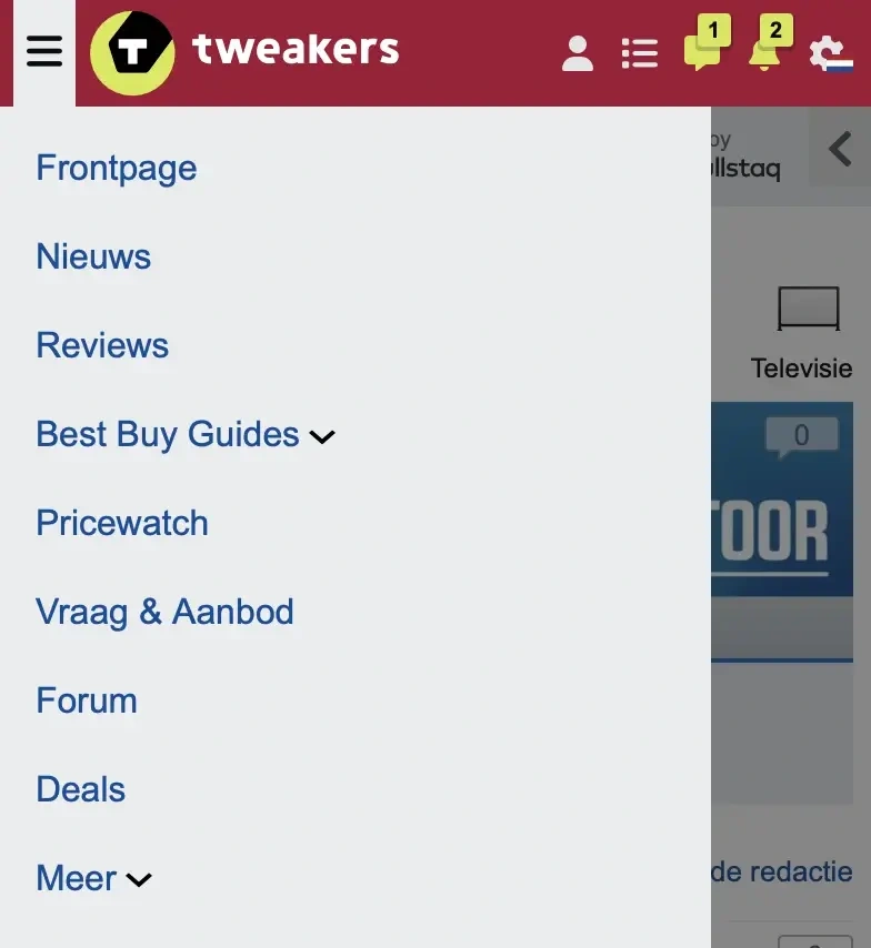 Hoofdnavigatie nieuw