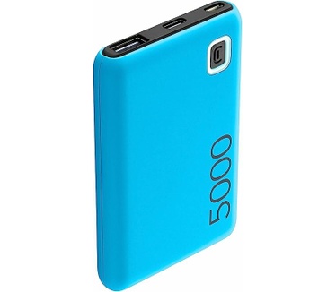 Cellular Line Cellularline | Power Bank ESSENCE 5000 | Draagbare oplader met 5000 mAh - ingang 1 x USB-C, 1 x Micro USB 10,5 W - uitgang 1 x USB 12 W (blauw)