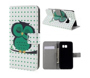 qMust Samsung Galaxy S7 Wallet Case - hoesje met stand - Sleeping Owl