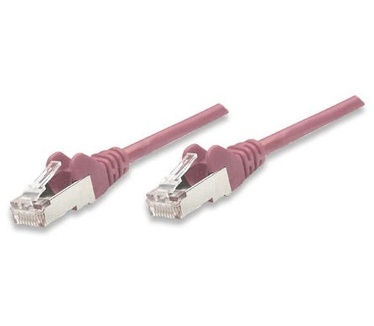 Intellinet Network Patch Cable, Cat5e, 0.5m, Pink, CCA (Copper Clad Aluminium), F/UTP (cable unshielded/twisted pair - all three pairs wrapped in foil), PVC, RJ45 Male to RJ45 Male, Gold Plated Contacts, Snagless, Booted