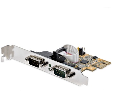 Startech.com 2-Port PCI Express Seriële Interface Kaart, Dual Port PCIe naar RS232 (DB9) Seriële Kaart, 16C1050 UART, Low/Full Profile Beugels, COM Retentie, Voor Windows/Linux