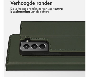 Accezz Premium Leather Slim Bookcase Samsung Galaxy S21 - Groen