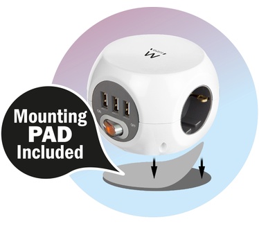 Ewent EW3953 Kubusvormige stekkerdoos 3x inclusief 3 USB-poorten, 3m