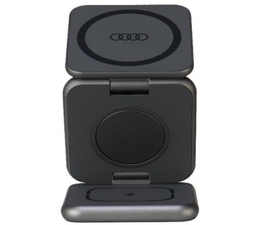 Audi 3 in 1 Foldable Draadloos Laadstation (15W) - Zwart