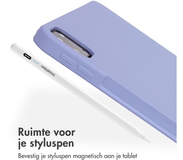 Accezz Liquid Silicone Backcover met penhouder iPad Pro 12.9 (2020 - 2022) - Lila