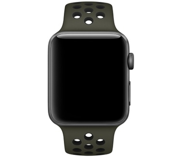 Apple Sportbandje van Nike – Cargo Khaki/zwart (42 mm) – S/M en M/L