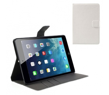 Kees KEES Lederlook Portemonnee Hoes Apple iPad mini 2 - Creme Wit