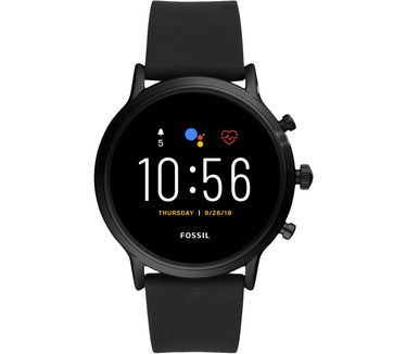 Fossil Gen 5 The Carlyle HR Black Silicone Zwart (Zwart)