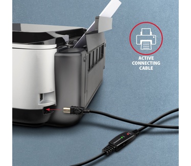 Axagon ADR-210B USB 2.0 A-M -> B-M active connecting/repeater cable 10m - Kabel - Digital/Daten