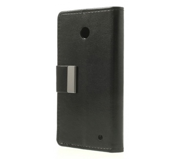 Kees Lederlook Portemonnee Hoesje Nokia Lumia 635 - Zwart