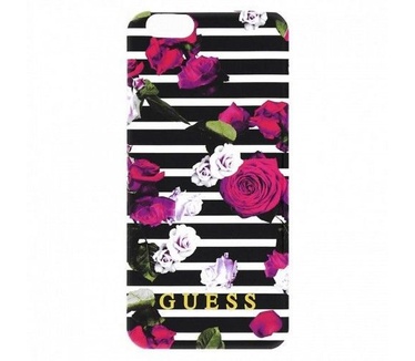 Guess Apple iPhone 6 / 6S Originele Rozen Bloemen Hardcase Rose hoesje - Zwart