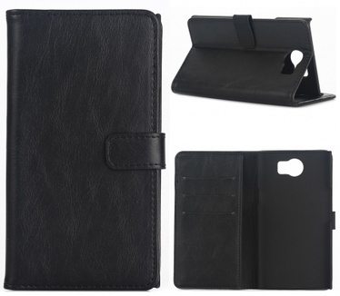 Kees Lederlook Portemonnee Hoesje BlackBerry Priv - Zwart