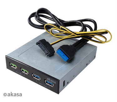 Akasa 3.5 4 Port USB Charger Panel with 2 Quick Charge 3.0 and 2 USB 3.1 Gen 1 Ports