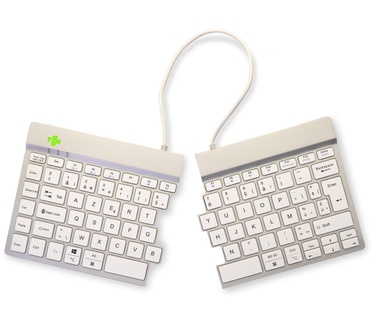 R-Go Tools Ergonomisch toetsenbord R-Go Split Break met pauzesoftware, gesplitst toetsenbord, AZERTY (BE), Bluetooth, wit