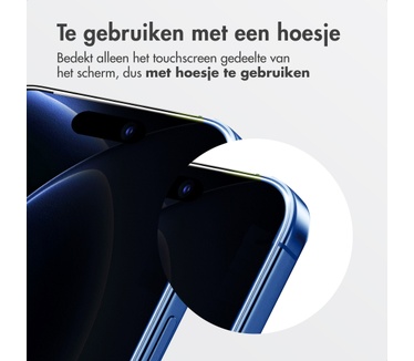 Accezz Gehard Glas Privacy Screenprotector + Applicator voor de Apple iPhone 18 Pro / 17 Pro