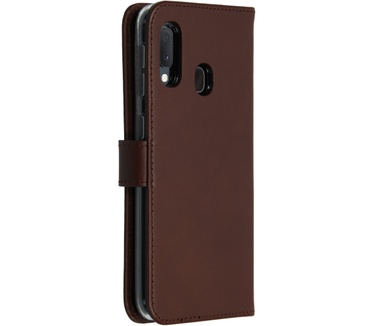 Selencia Echt Lederen Bookcase Samsung Galaxy A20e - Bruin