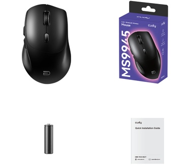 Cudy 2.4G + Bluetooth Wireless Mouse, MS9945 1.0 Black