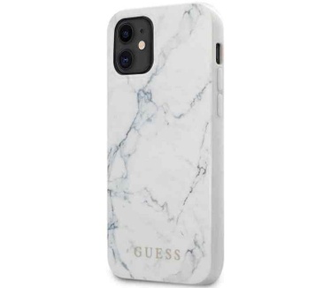 Guess Marble Hard Case voor Apple iPhone 12 Mini (5.4") - Wit  Wit