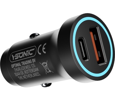 YSONIC 36W Auto Dual USB-B & USB-C Adapter