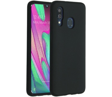 Accezz Liquid Silicone Backcover Samsung Galaxy A40 - Zwart