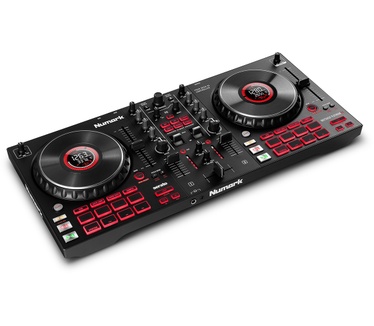 Numark Mixtrack Platinum FX - 4-decks DJ-controller, mixer, geïntegreerde geluidskaart, aanraakgevoelige DJ-draaitafels met display en uitgebreide reeks effecten