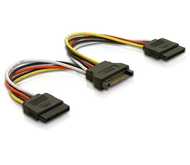Delock DeLOCK Cable Power SATA 15pin > 2x SATA HDD straight
